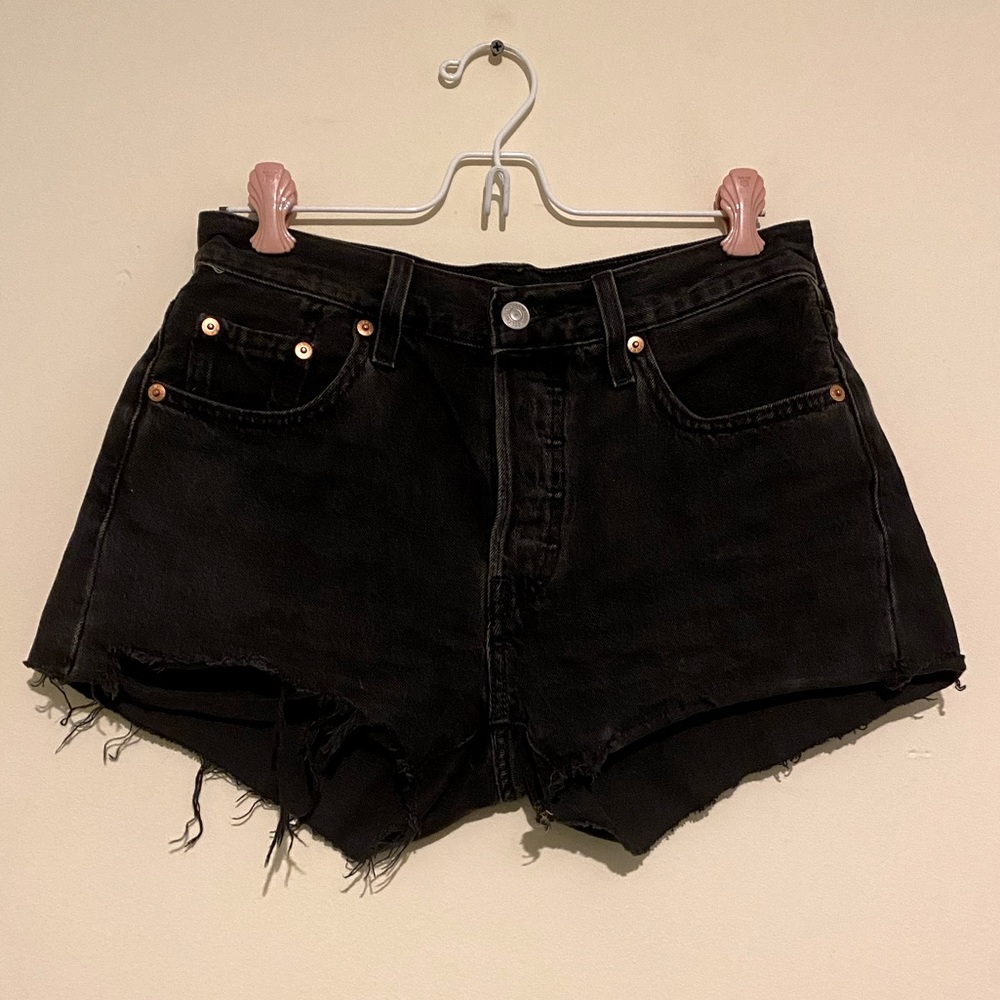 Black Levi 501 cut offs.